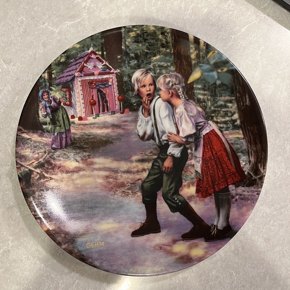 Vintage Charles Gehm Hansel and Gretel porcelain plate 1982 Bradford Exchange